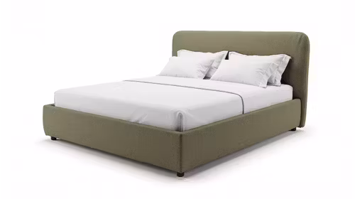 Pat Eris textil Bentley Cipria 160x200, cu somiera rabatabila manual si tapiterie eleganta.