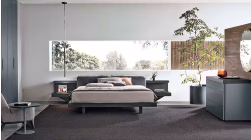 Pat Morfeo Coal Oak Wood/Nubuck Grey Leather 180x200
