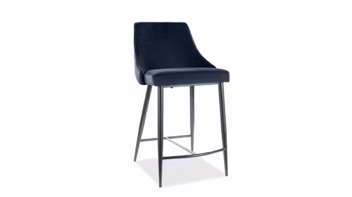 Scaun de bar Low Tristan Black Velvet - Expus