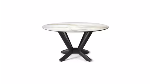 Masa rotunda Planer Ceramica Matt Golden Calacatta 158 cm