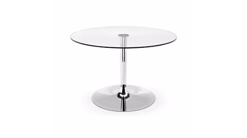 Masă rotundă Planet Glass cu blat din sticlă securizată, diametru 90 cm