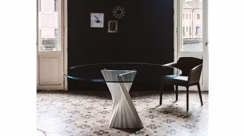 Masa rotunda Plisset Clear Glass 130 cm