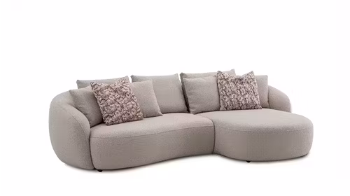 Canapea cu sezlong Misiarte textil Cloud Beige, dreapta