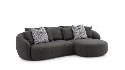 Canapea cu sezlong Misiarte textil Cloud Green, dreapta