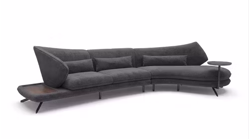 Canapea de colt Hug textil Dark Grey, dreapta