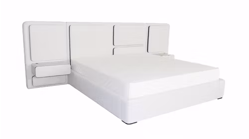 Pat Bidoni textil Dansk Cream 180x200 cu 2 noptiere incluse Urban Creamy