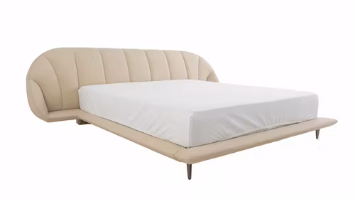 Pat cu noptiera Pearl 180x200 bej deschis