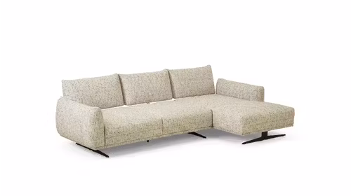 Canapea cu sezlong Stella, textil beige, dreapta