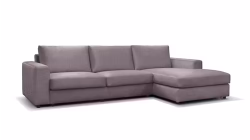 Canapea de colt cu sezlong Riva, textil Lilac, dreapta