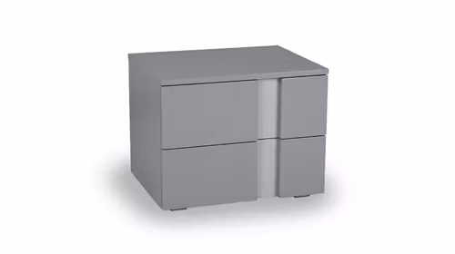 Noptiera Riva 2 sertare Alluminio Opaco + Nobilitato Gesso