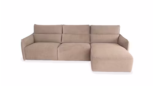 Canapea de colț Stupore tapițată în textil Teti Beige, design modern și elegant, ideală pentru livinguri rafinate.