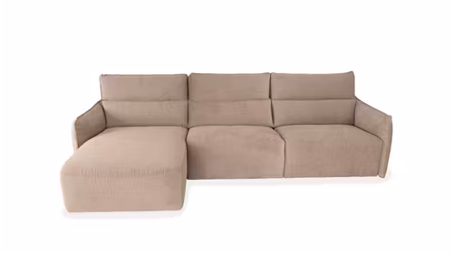Canapea de colț Stupore tapițată în textil Teti Beige, design modern și elegant, ideală pentru livinguri rafinate.