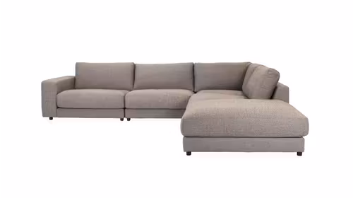 Canapea de colț modulară High End, finisaj textil Salt’n’Pepper Grey, partea dreaptă