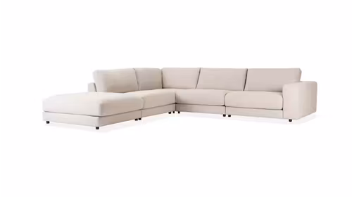 Canapea de colț modulară High End, finisaj textil Salt’n’Pepper Silver, stanga