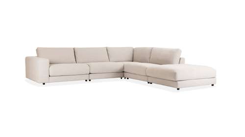 Canapea de colț modulară High End, finisaj textil Salt’n’Pepper Grey, partea dreaptă