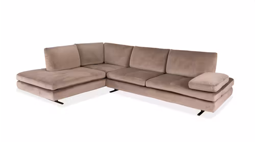 Canapea de colt Luna textil Selma Tortora, stanga