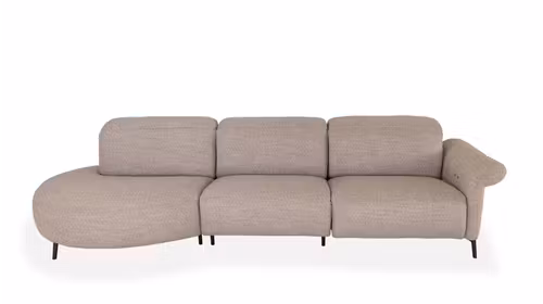 Canapea cu recliner Venezia tapitata in textil Marte bej, design modern si confort sporit pentru living.