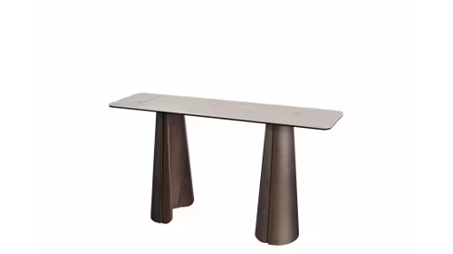 Consola Sagrera 140 cm cu blat din ceramica si structura metalica moderna, ideala pentru hol sau living.