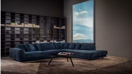 Canapea tapitata Night, model L pentru living