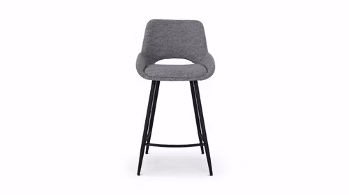 Scaun de bar Epsilon textil Monza Grey, picioare Sanded Black
