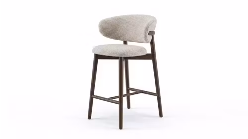 Scaun de bar Oleandro Smoke + Boucle Hemp
