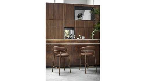 Scaun de bar Oleandro Smoke + Ecopiele Softer Tobacco
