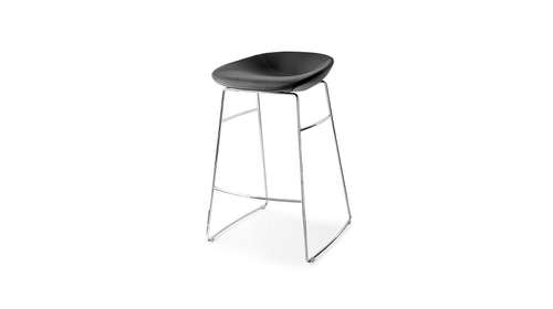 Scaun de bar Palm Chromed + Ecopiele Skuba Grey
