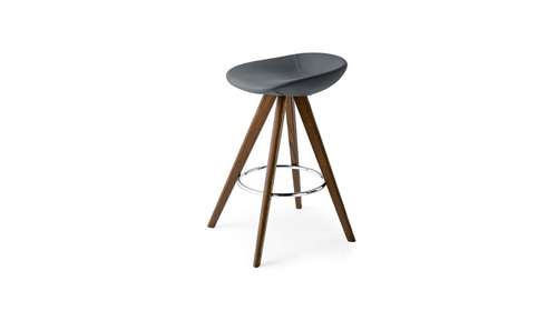 Scaun de bar Palm Smoke + Ecopiele Skuba Grey