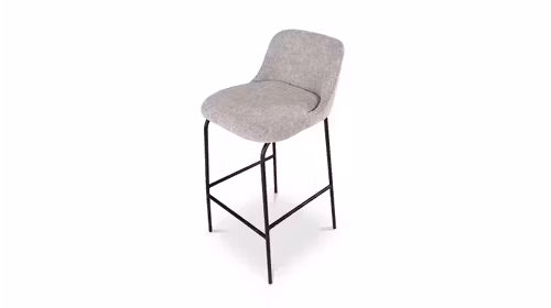Scaun de bar Portland textil Ellen Shale Gri