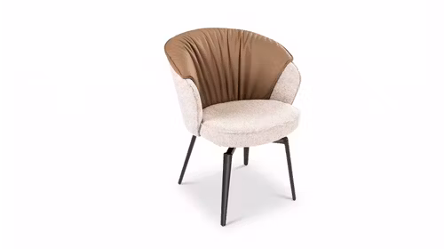 Scaun Dean piele Greige + textil Milan