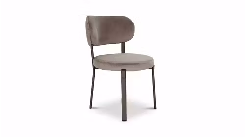 Scaun Fermin Velvet Grey, structura Dark Bronze