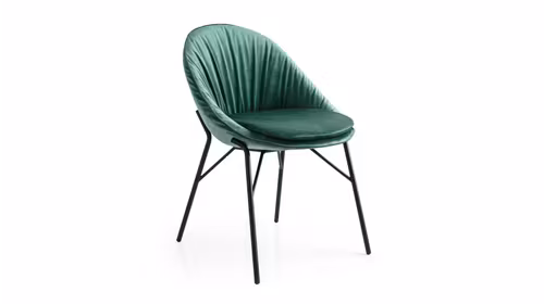 Scaun Lilly Forest Green, finisaj Black