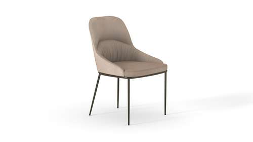 Scaun Mondo textil Beige, picioare Dark Bronze