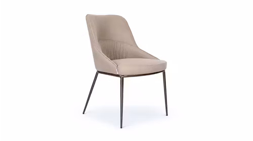 Scaun Mondo textil Beige, picioare Dark Bronze