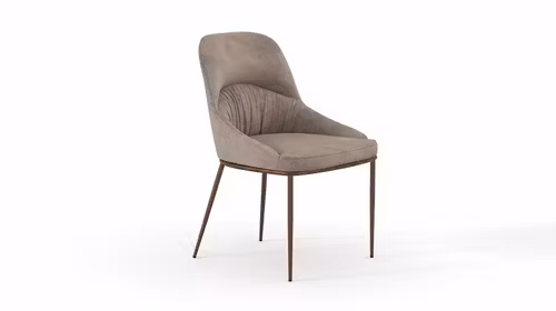 Scaun Mondo textil Future Bej, picioare Copper Straight Brushed
