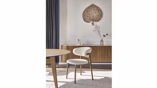 Scaun Oleandro Walnut Nogal + Boucle Hemp
