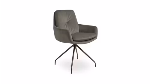 Scaun rotativ cu brate Biloxi, Velvet Silver