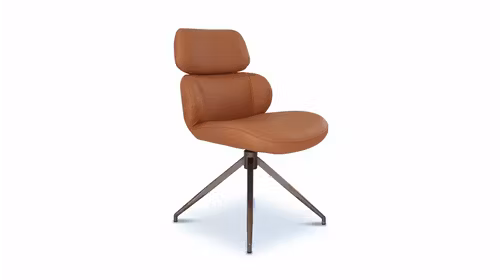 Scaun rotativ Isabella Piele Brown