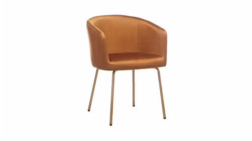 Scaun Will textil Davis Monolith Caramel + picioare Golden Powder