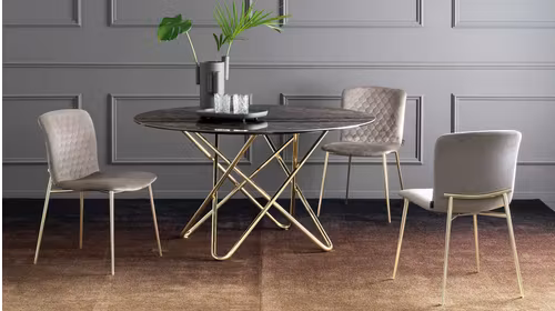 Scaun Love Venice Sand/Polished Brass