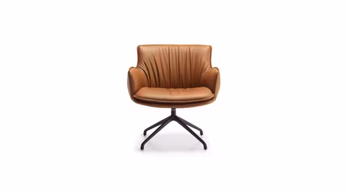 Fotoliu rotativ Rhonda Lounge piele Cognac