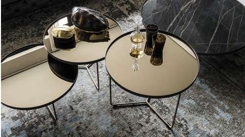 Set 3 masute cafea rotunde Billy Bronze 60 cm
