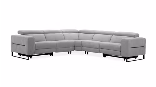 Canapea modulara Siento cu 2 reclinere textil Dove Grey