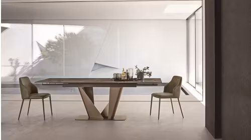 Masa extensibila Silver Bronze/Gloss Emperador 180(280)x100