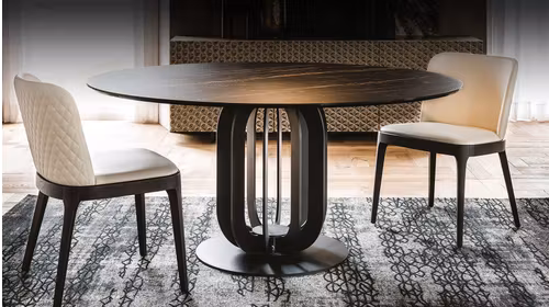 Masa rotunda Soho Ceramica Portoro 140 cm