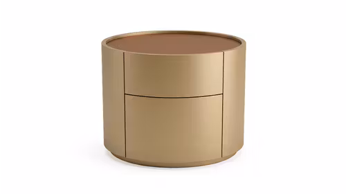 Noptiera Stoccolma 2 sertare Papiro Perla Opaco + top Rame Perla Opaco
