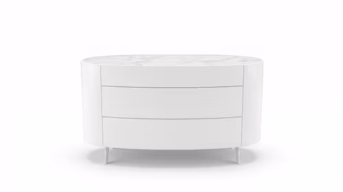 Comoda Stoccolma 3 sertare Bianco Neve Opaco/Nobilitato Carrara