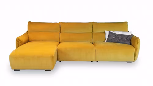 Canapea cu sezlong Stupore Brezza Mustard, stanga