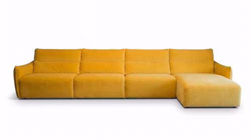Canapea cu sezlong Stupore 4 locuri Brezza Mustard, dreapta