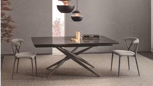 Masa Extensibila Tiffany Anthracite/Gloss Greek Black 160x90